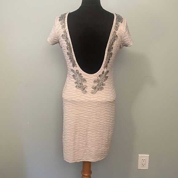 Free People Bringing Sexy Back Women's Cream Beaded Open Back Dress - Picture 5 of 9